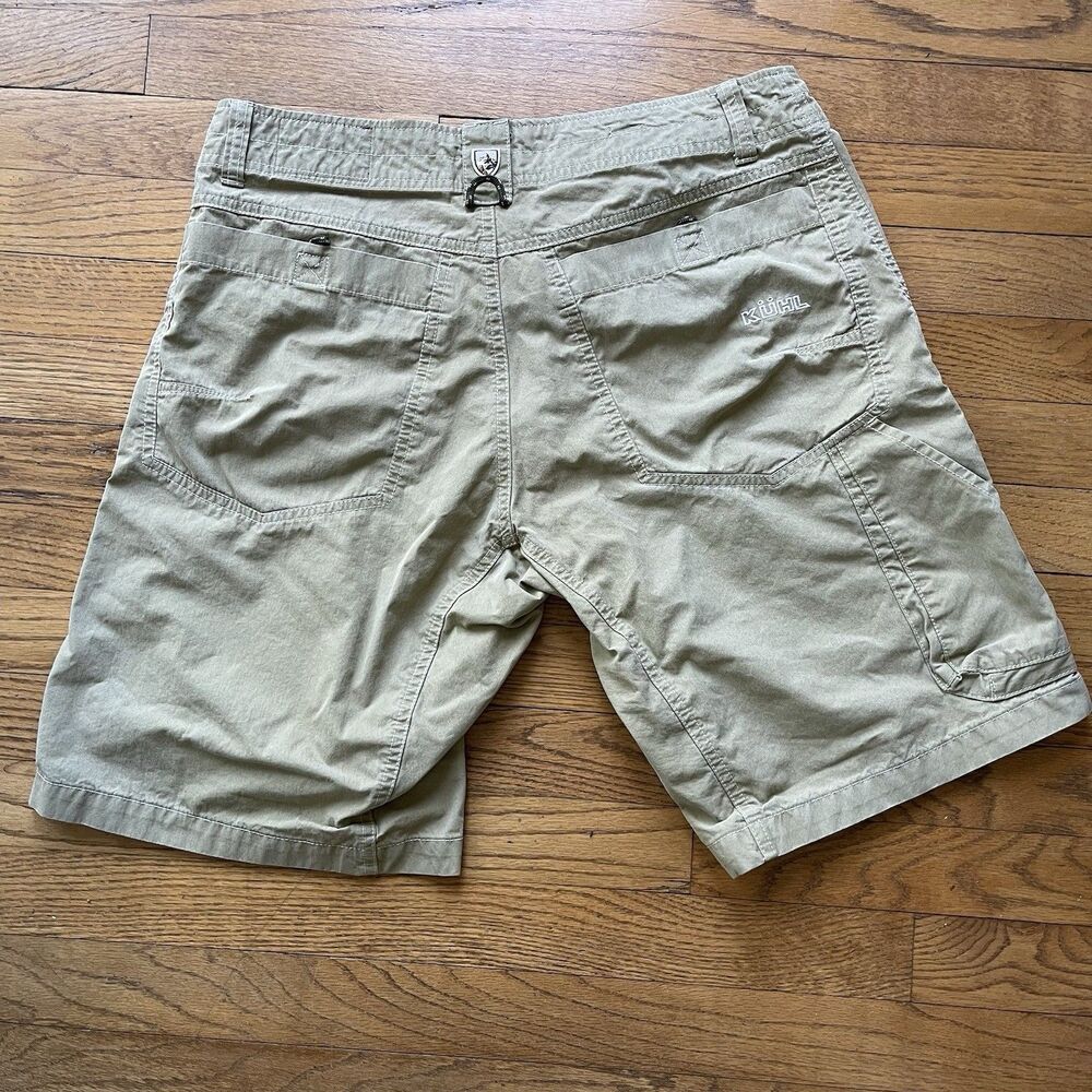 Kuhl Men’s Shorts Size 32 Vintage Patina Dye Tan Beige Hiking Camping Cargo Work - Picture 10 of 12